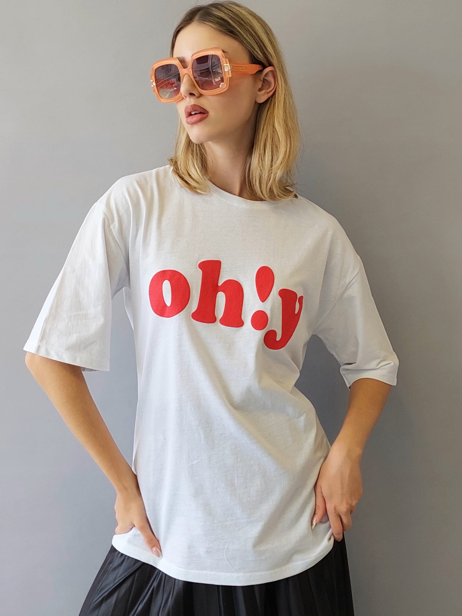 טישירט אוברסייז  Ohy | לבן